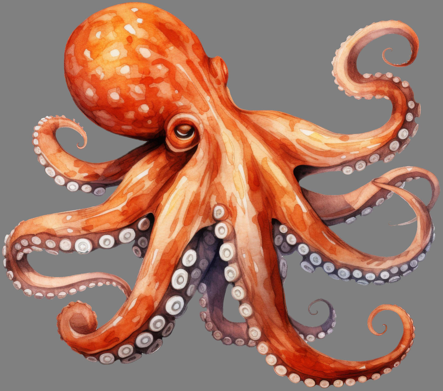 DTF Transfer – Watercolor Octopus Multi Sizes (AN-OC001)