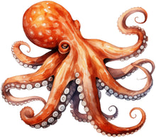 Load image into Gallery viewer, DTF Transfer – Watercolor Octopus Multi Sizes (AN-OC001)

