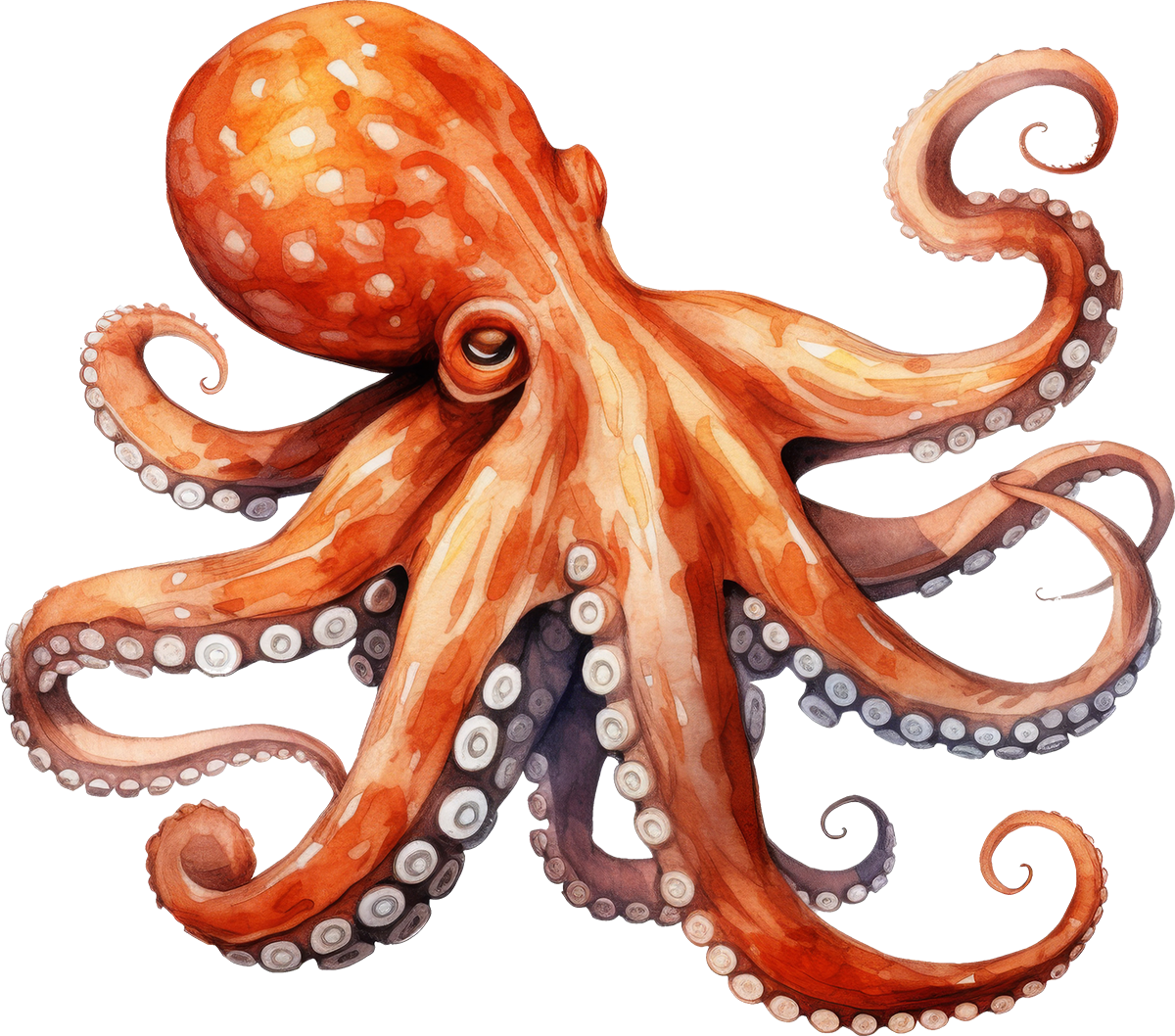DTF Transfer – Watercolor Octopus Multi Sizes (AN-OC001)