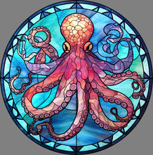 Load image into Gallery viewer, DTF Transfer – Stained Glass Octopus Multi Sizes (AN-OC002)
