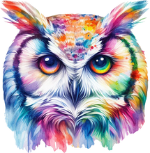 Load image into Gallery viewer, DTF Transfer – Watercolor Owl Multi Sizes (AN-OW001)

