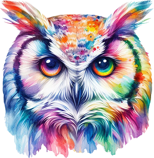 DTF Transfer – Watercolor Owl Multi Sizes (AN-OW001)