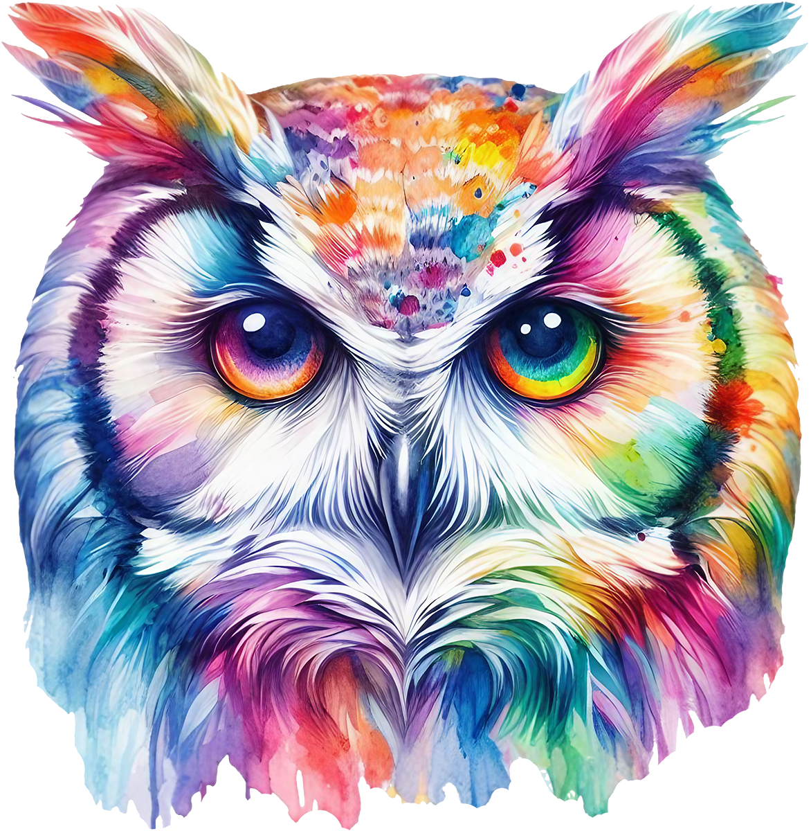 DTF Transfer – Watercolor Owl Multi Sizes (AN-OW001)