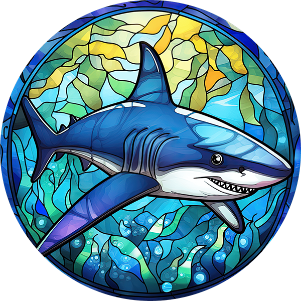 DTF Transfer -Stained Glass Shark (AN-SK002)