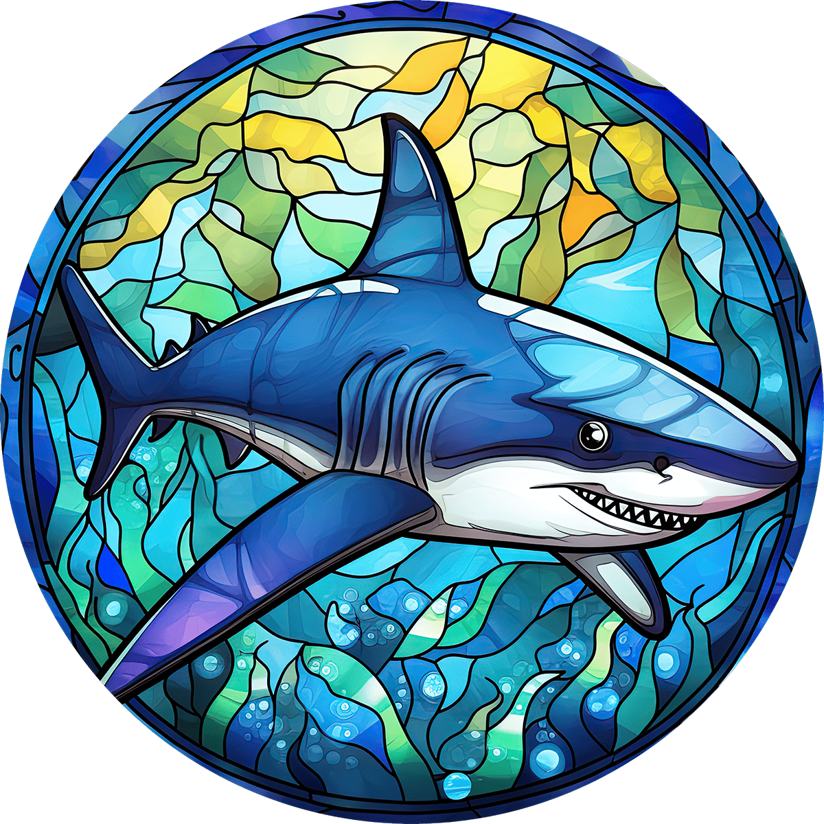 DTF Transfer -Stained Glass Shark (AN-SK002)