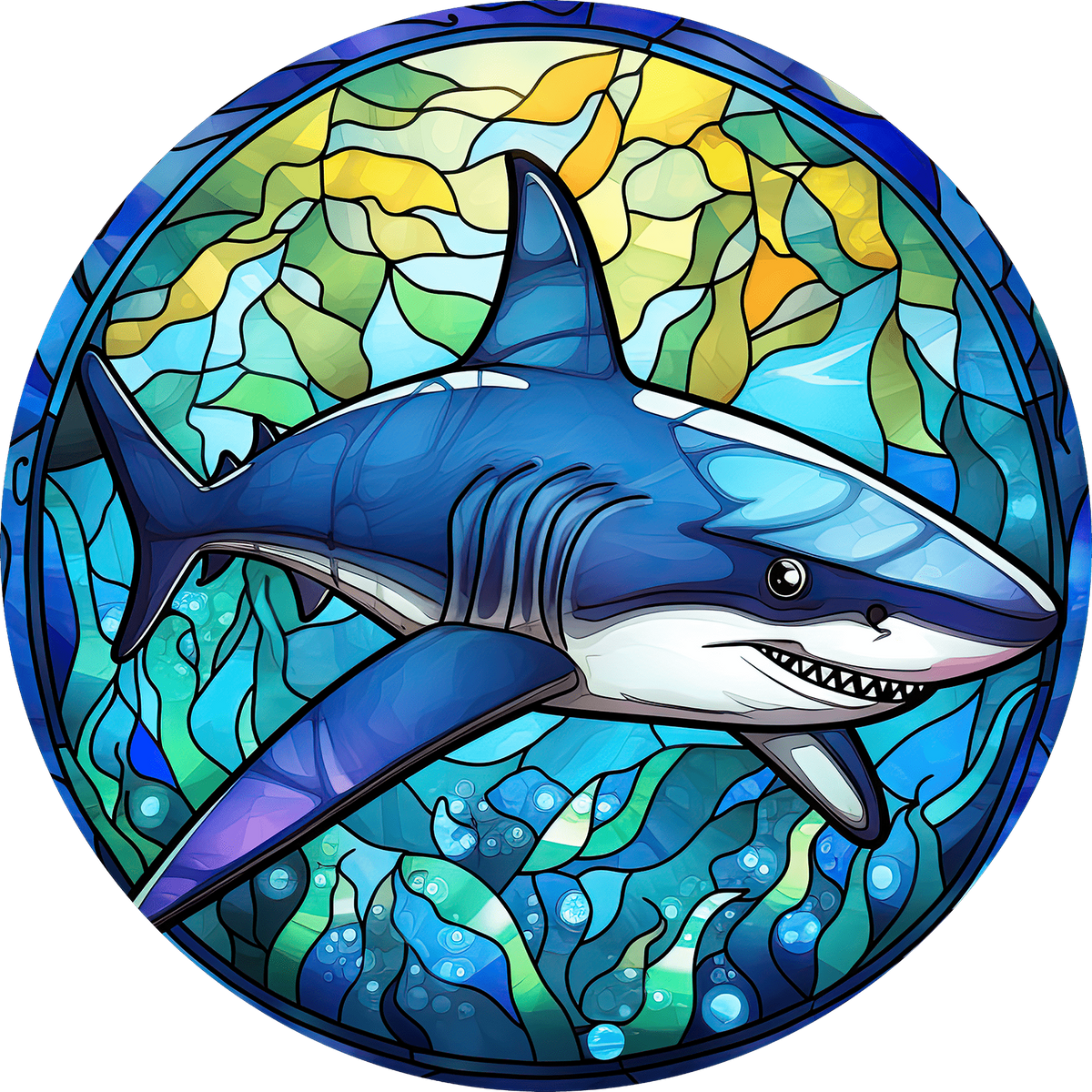 DTF Transfer -Stained Glass Shark (AN-SK002)