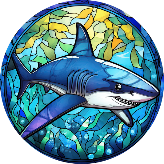 DTF Transfer -Stained Glass Shark (AN-SK002)