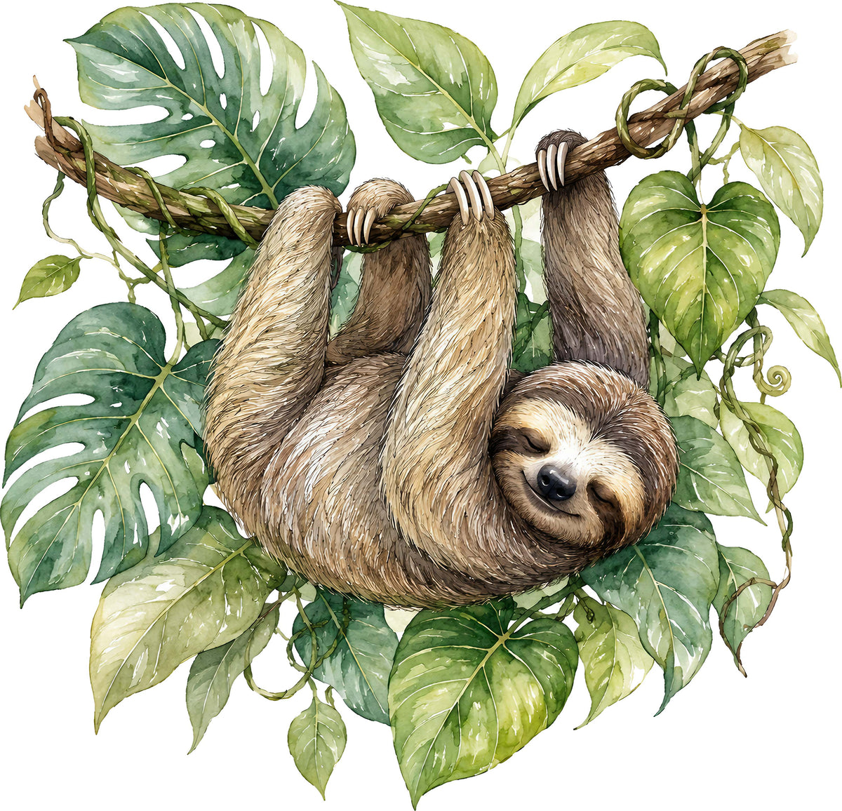 DTF Transfer -Watercolor Sloth (AN-SL001)