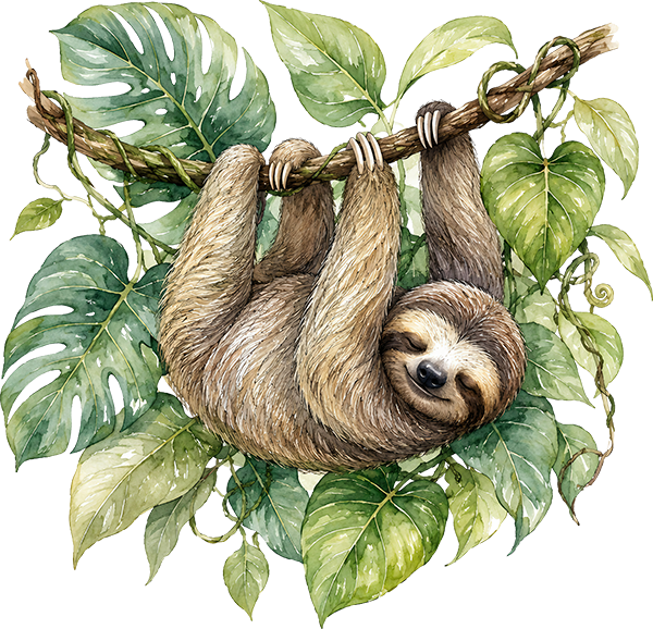 DTF Transfer -Watercolor Sloth (AN-SL001)