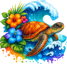 Load image into Gallery viewer, DTF Transfer – Turtle Scene Multi Sizes (AN-TR004)
