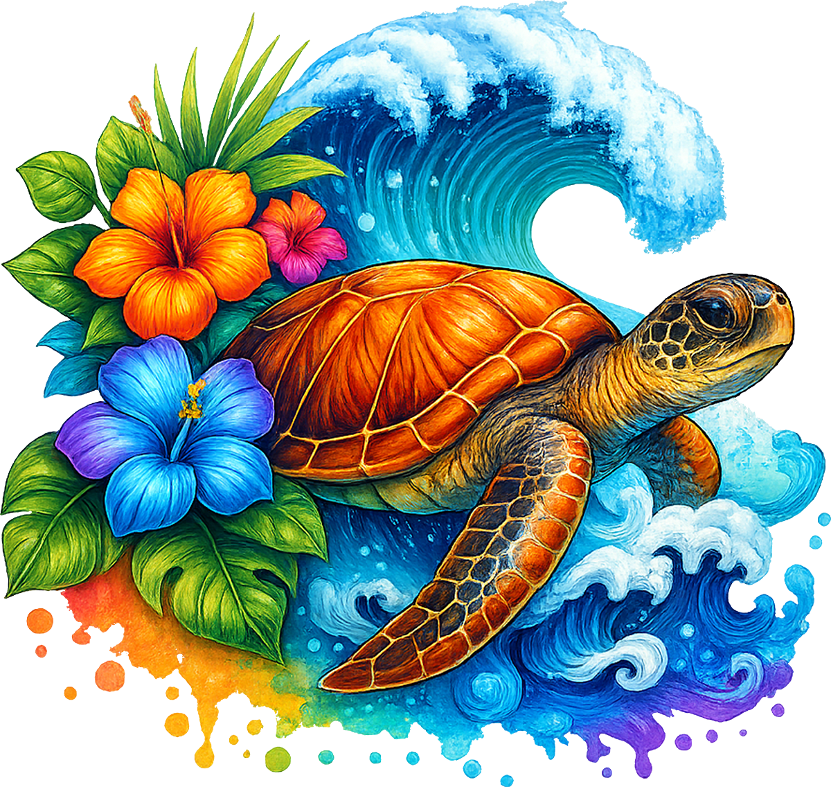 DTF Transfer – Turtle Scene Multi Sizes (AN-TR004)