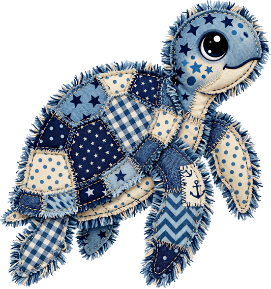 DTF Transfer – Denim Turtle Multi Sizes (AN-TR005)