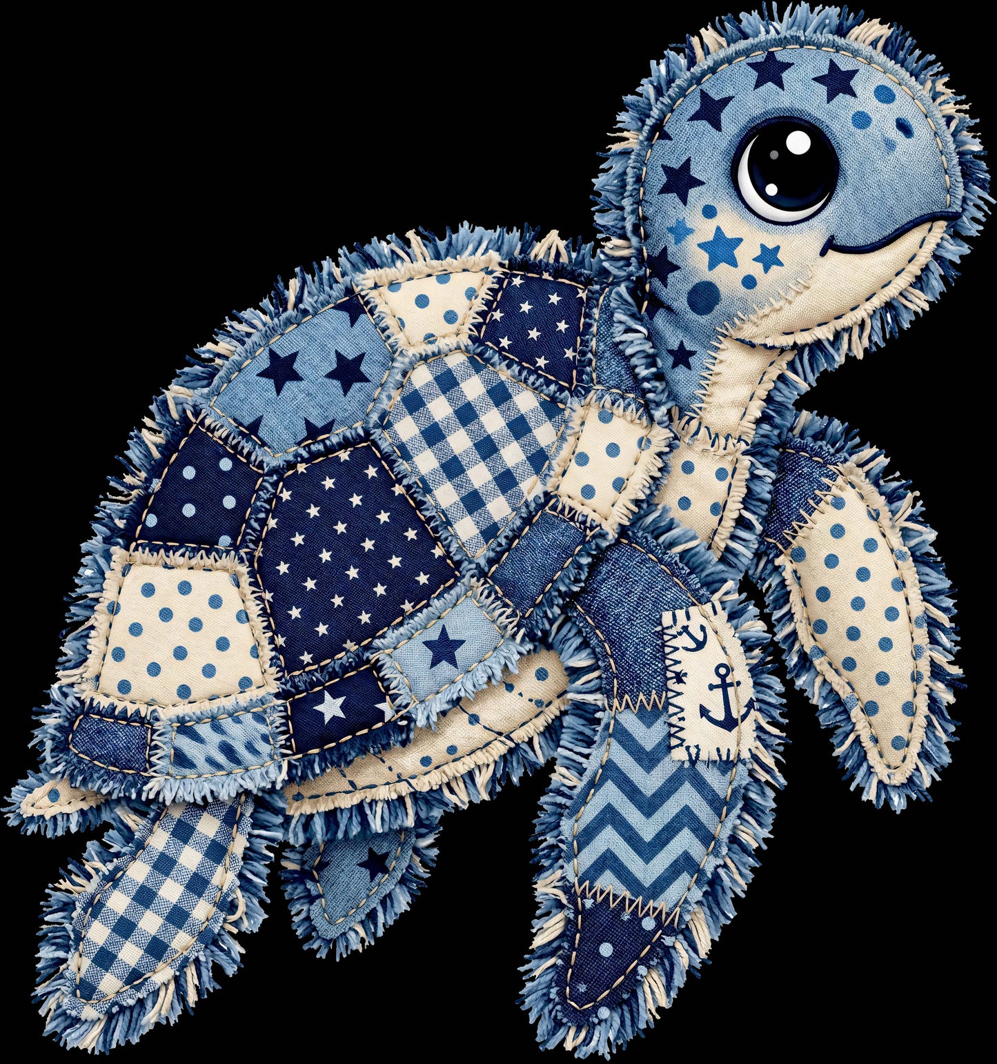 DTF Transfer – Denim Turtle Multi Sizes (AN-TR005)