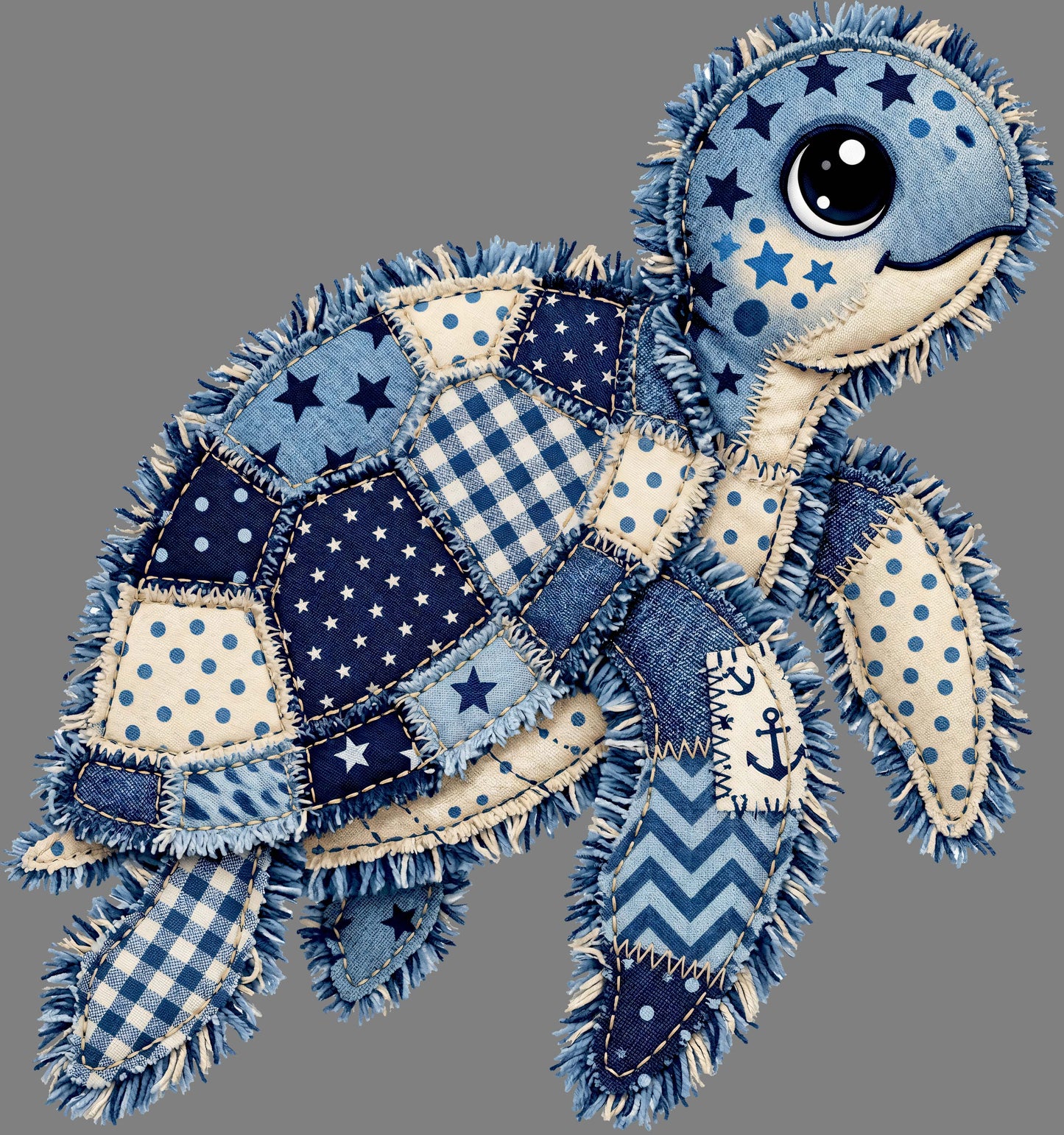 DTF Transfer – Denim Turtle Multi Sizes (AN-TR005)