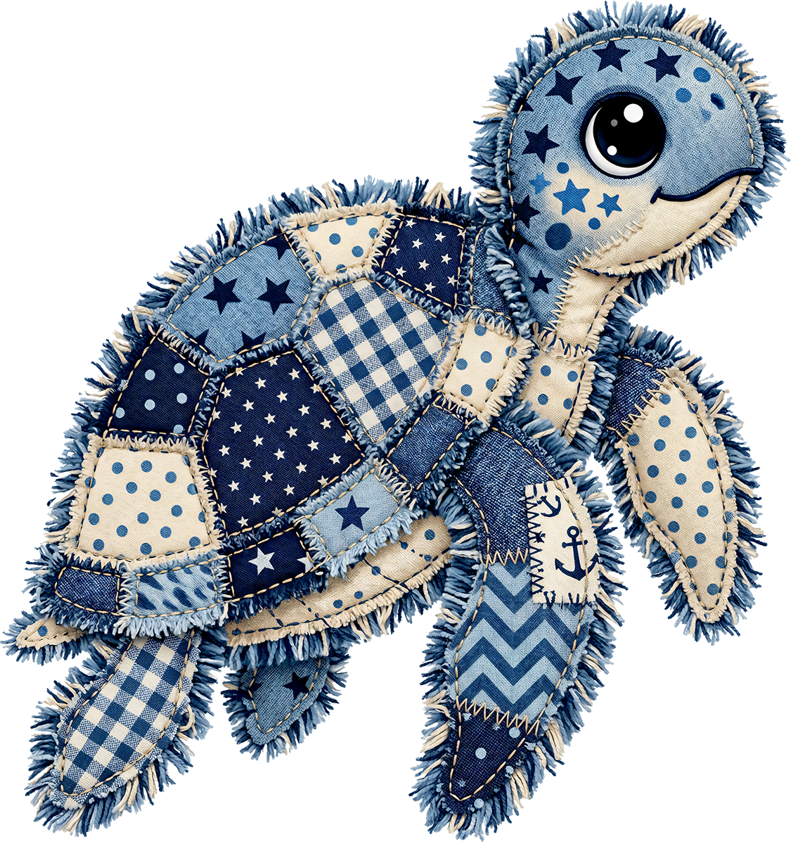 DTF Transfer – Denim Turtle Multi Sizes (AN-TR005)