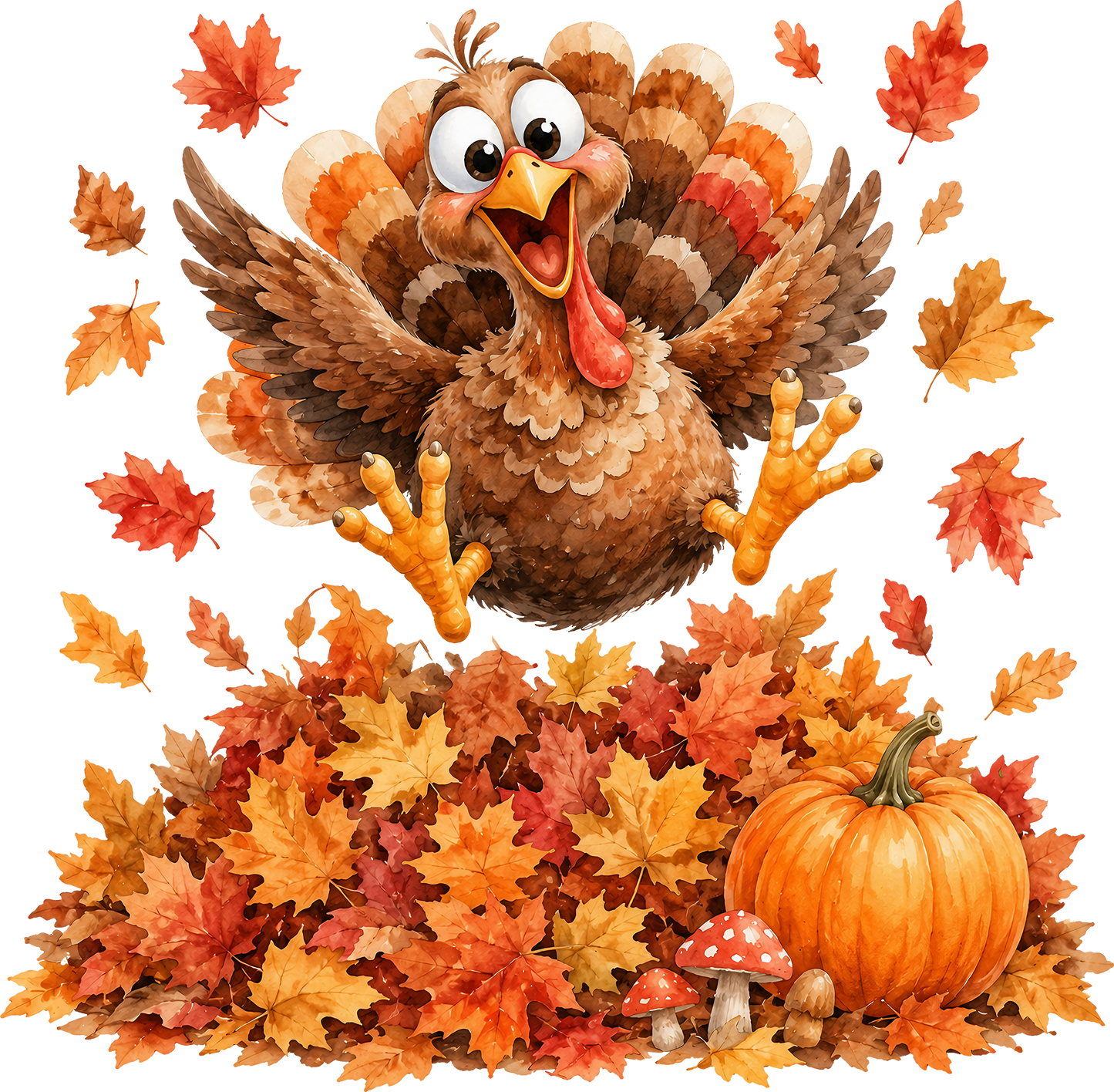 DTF Transfer –Turkey Leaves Multi Sizes (AN-TU003)