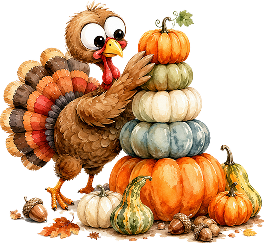 DTF Transfer –Turkey Pumpkin Multi Sizes (AN-TU004)