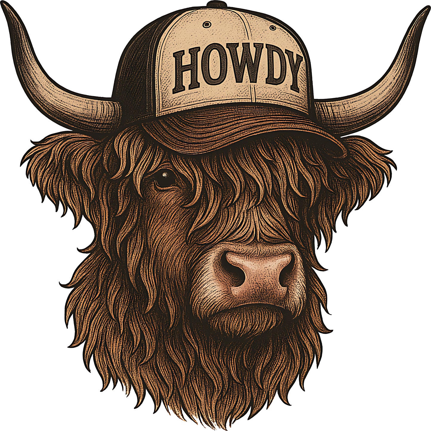 DTF Transfer – AN Howdy Cow Multi Sizes