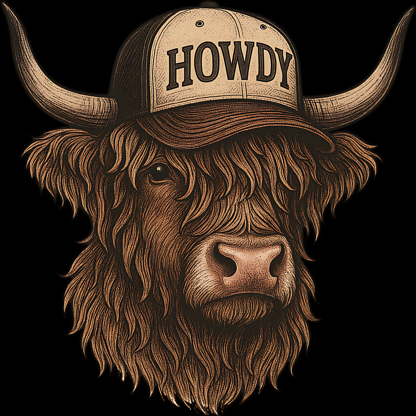 DTF Transfer – AN Howdy Cow Multi Sizes