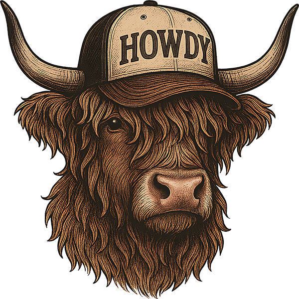 DTF Transfer – AN Howdy Cow Multi Sizes