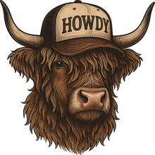 Load image into Gallery viewer, DTF Transfer – AN Howdy Cow Multi Sizes
