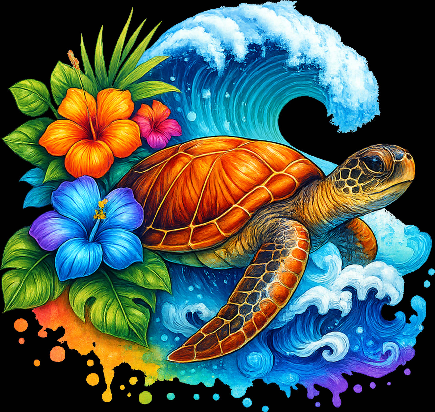 DTF Transfer – Turtle Scene Multi Sizes (AN-TR004)