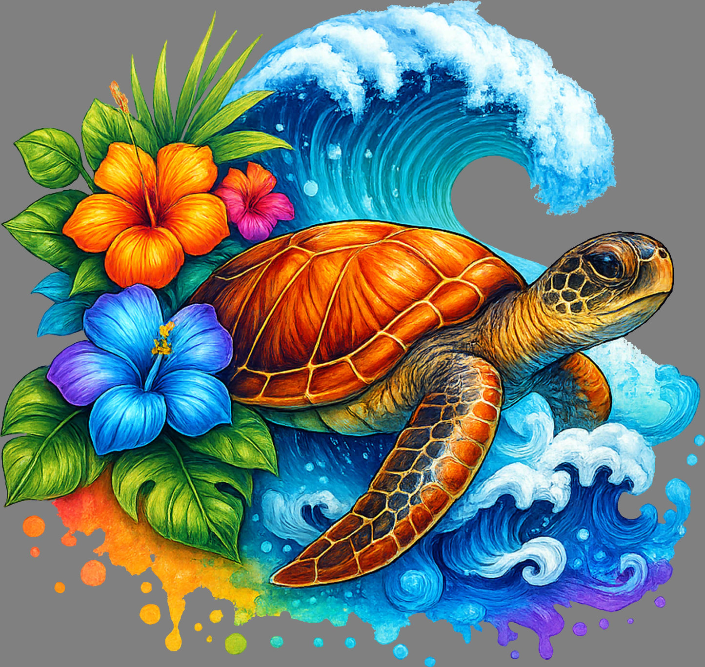 DTF Transfer – Turtle Scene Multi Sizes (AN-TR004)