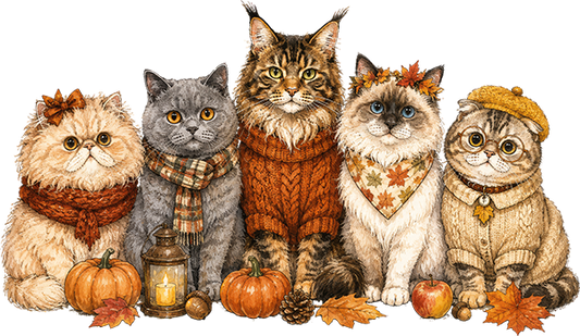 DTF Transfer – Fall Cats A Multi Sizes (AU-AN002)
