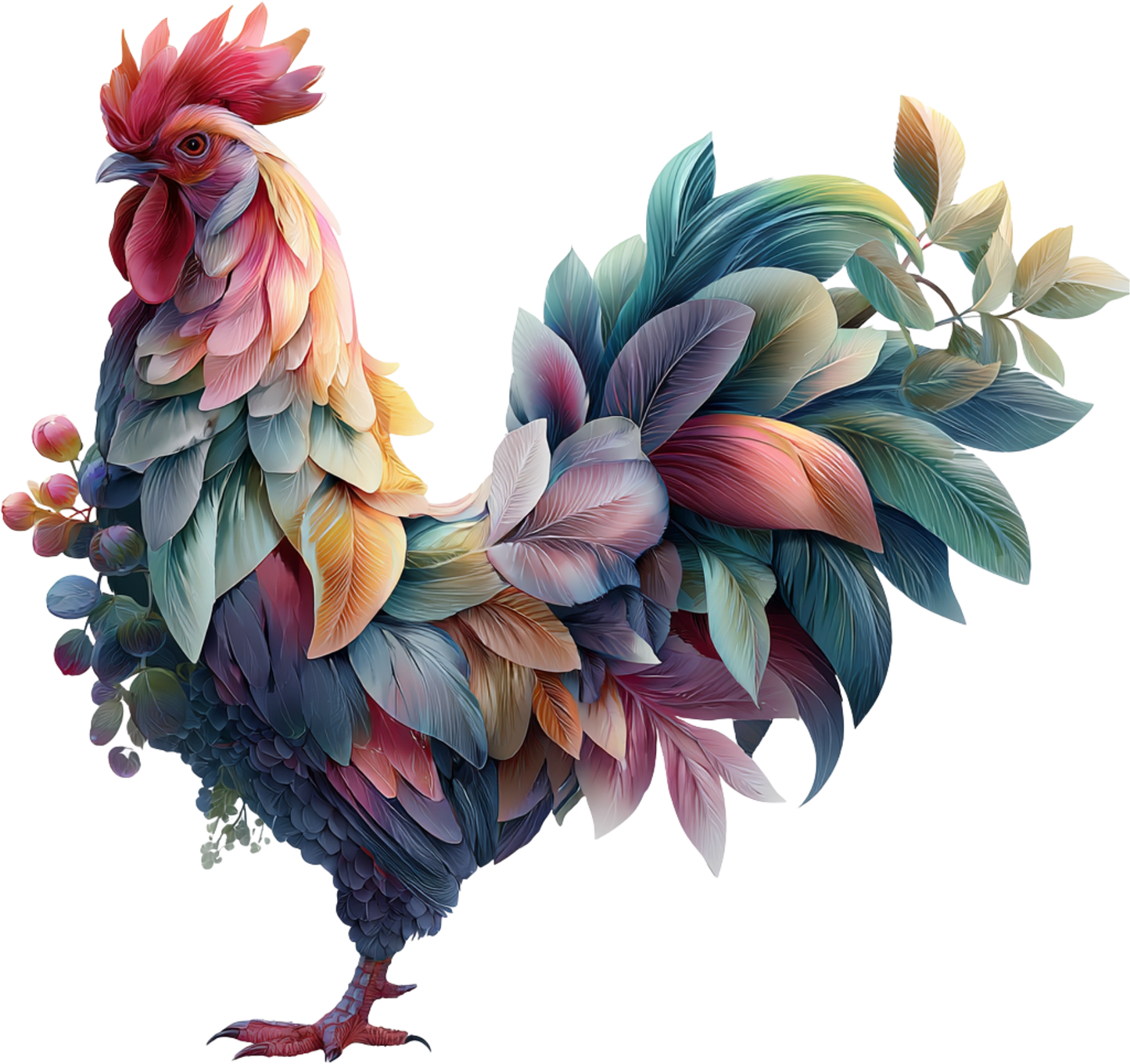 DTF Transfer – Chicken Flowers Multi Sizes (AN-CH005)