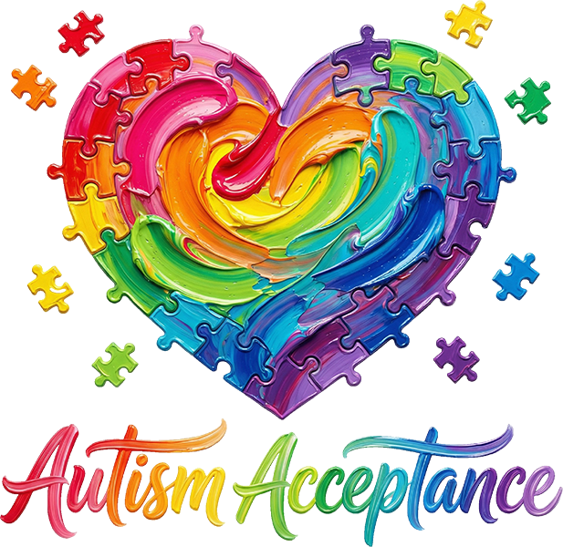 DTF Transfer – Autism Heart Multi Sizes (AW- AU002)