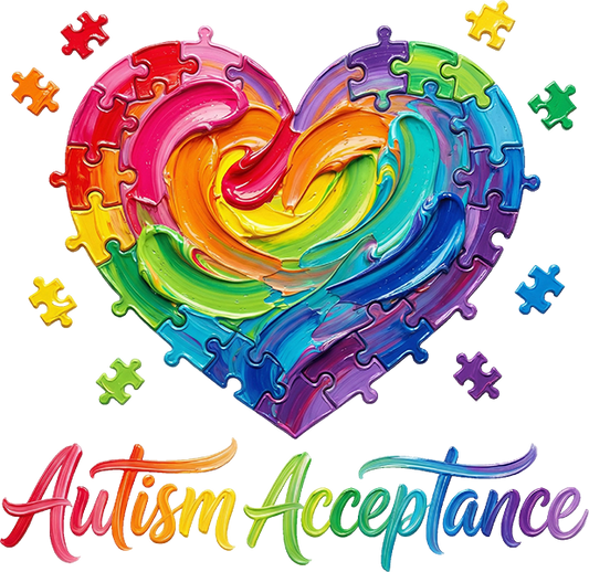 DTF Transfer – Autism Heart Multi Sizes (AW- AU002)