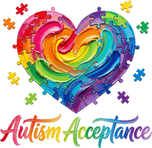 Load image into Gallery viewer, DTF Transfer – Autism Heart Multi Sizes (AW- AU002)
