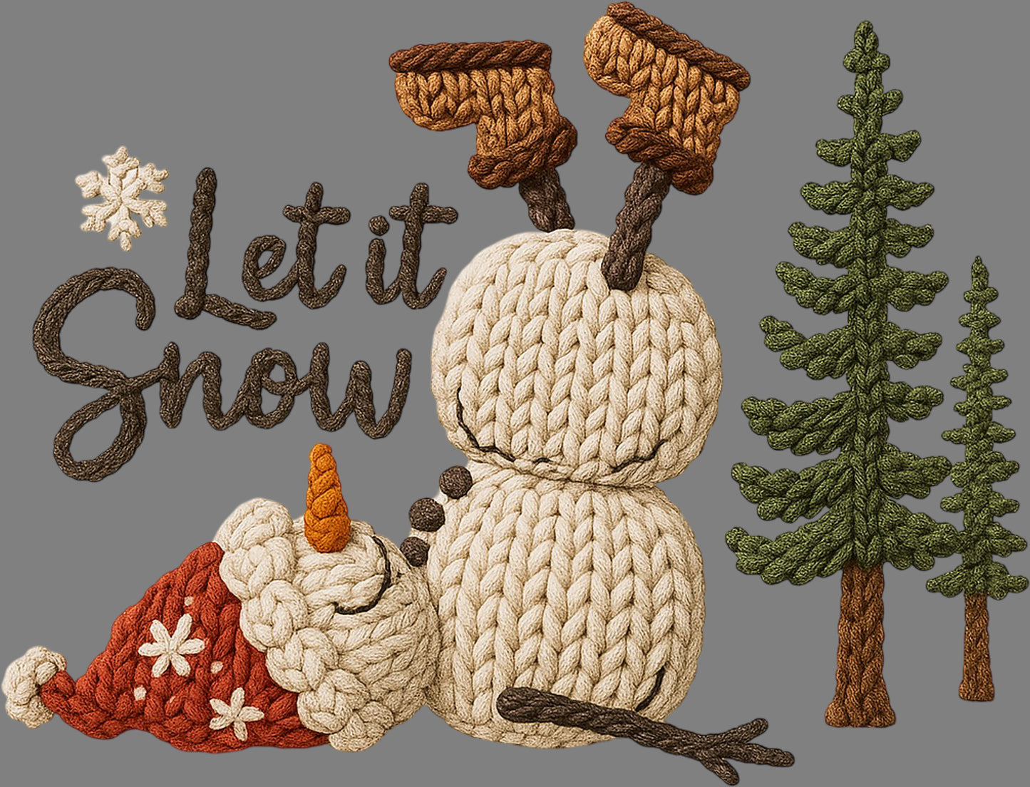 DTF Transfer – AW Yarn Let it Snow Multi Sizes