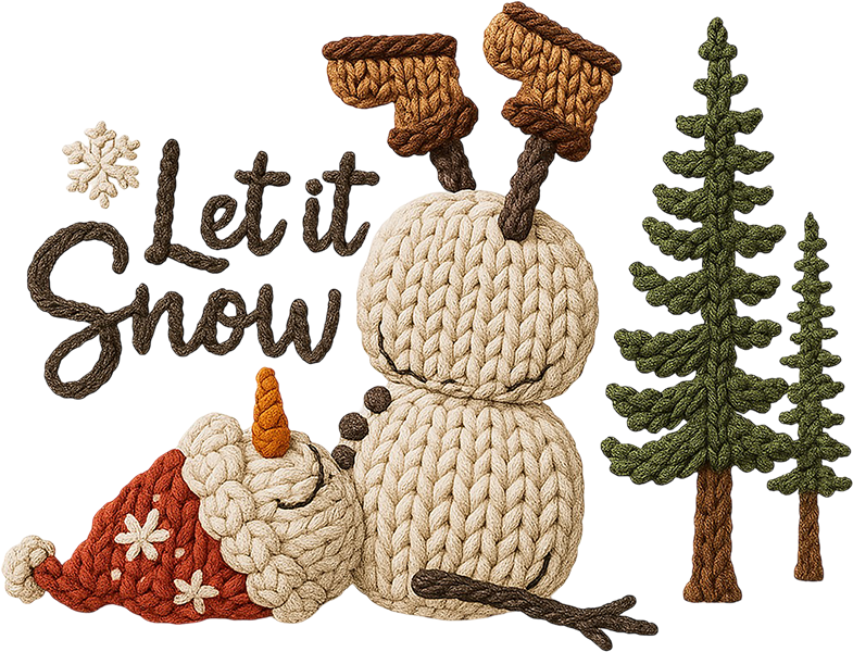 DTF Transfer – AW Yarn Let it Snow Multi Sizes