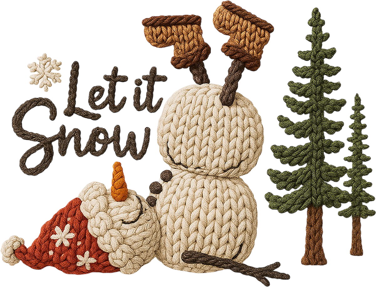 DTF Transfer – AW Yarn Let it Snow Multi Sizes