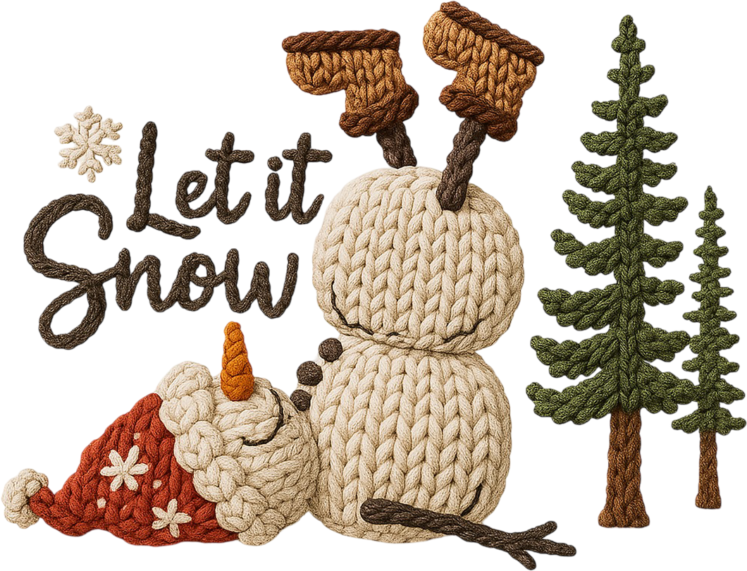 DTF Transfer – AW Yarn Let it Snow Multi Sizes