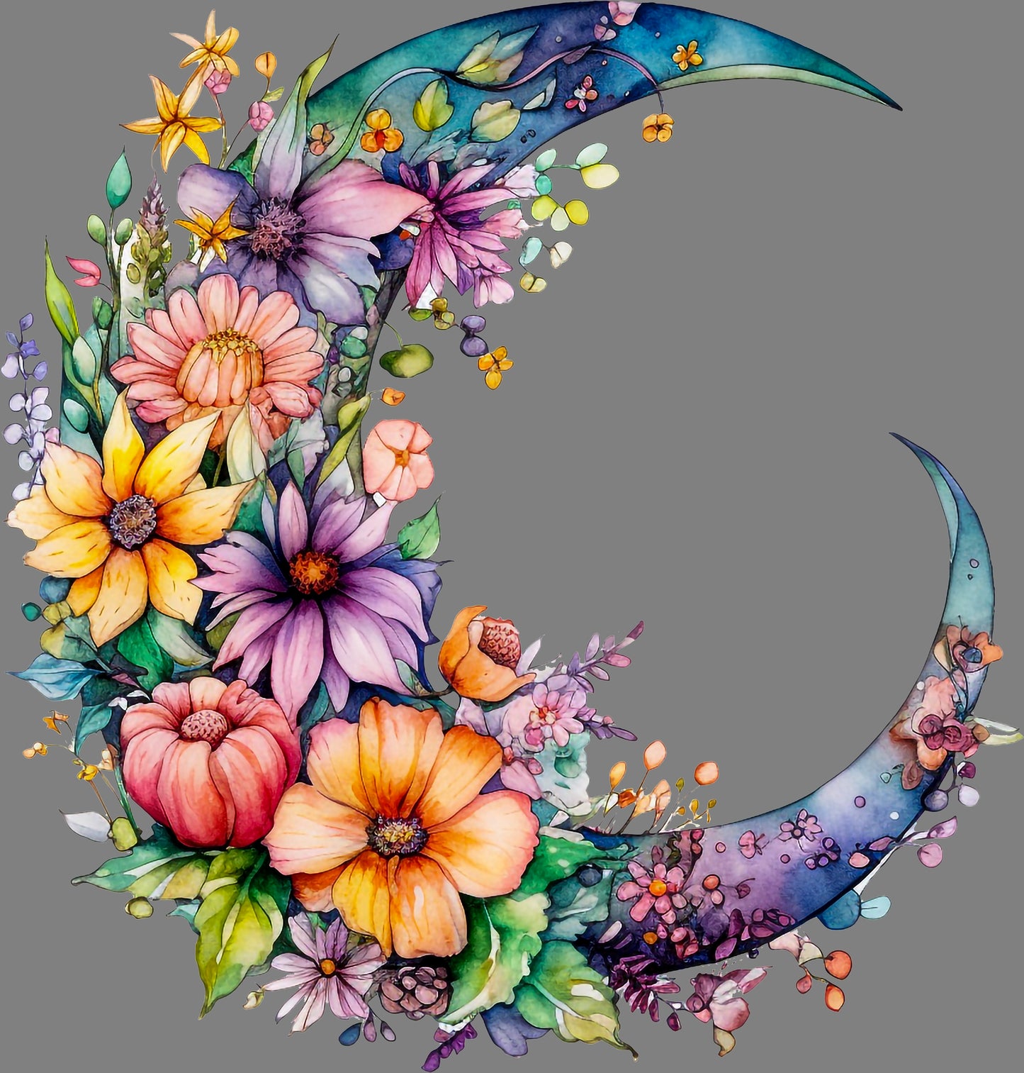 DTF Transfer – Moon Flower Multi Sizes (MN-FL001)