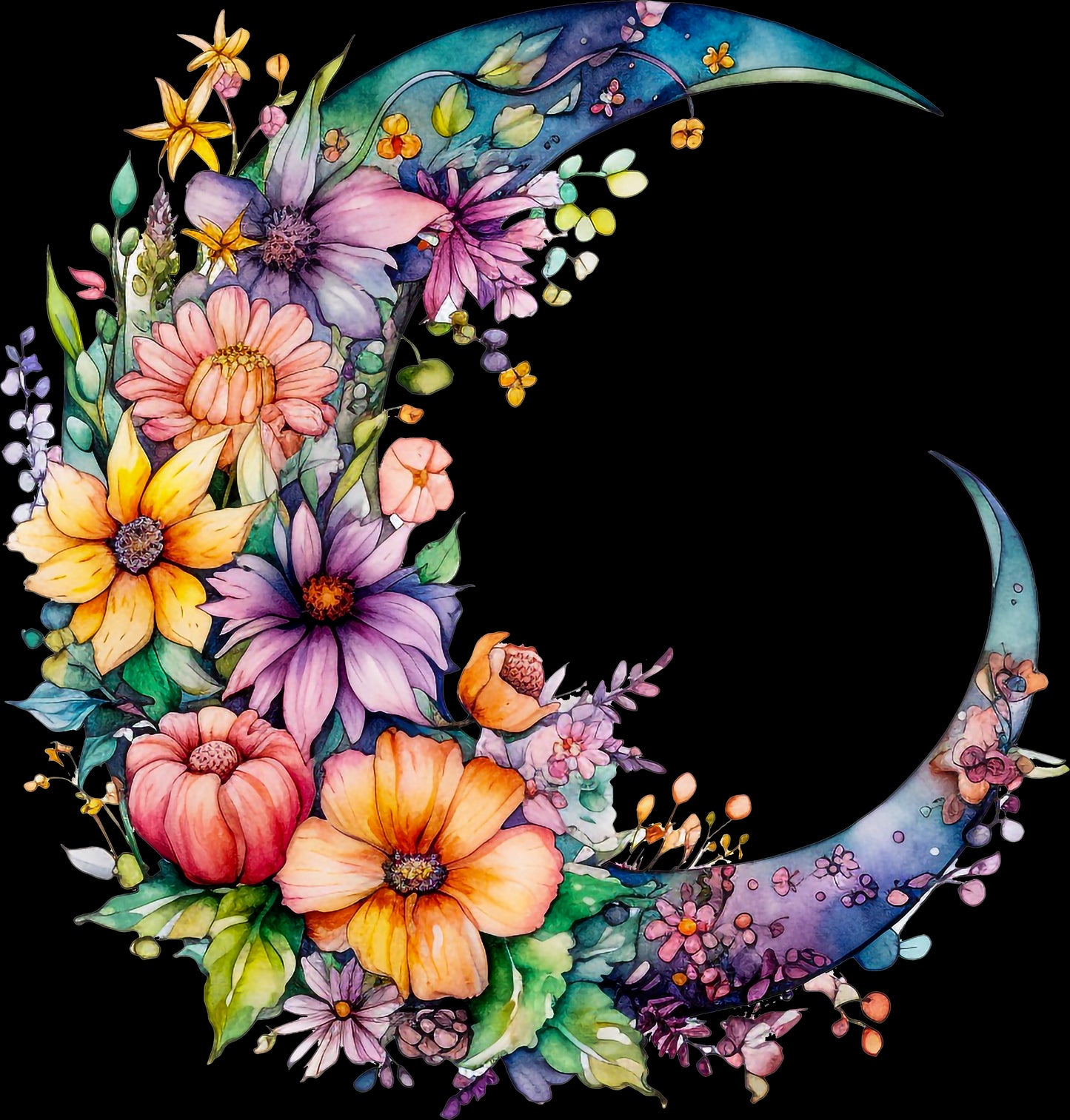 DTF Transfer – Moon Flower Multi Sizes (MN-FL001)