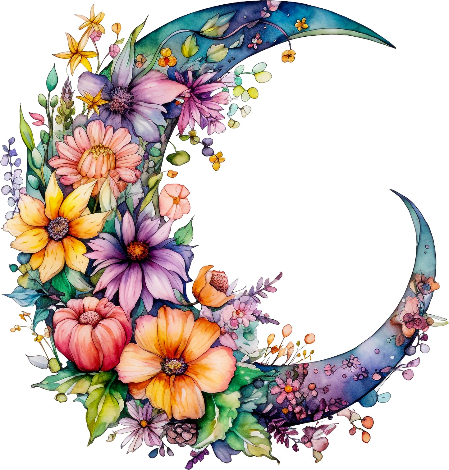 DTF Transfer – Moon Flower Multi Sizes (MN-FL001)