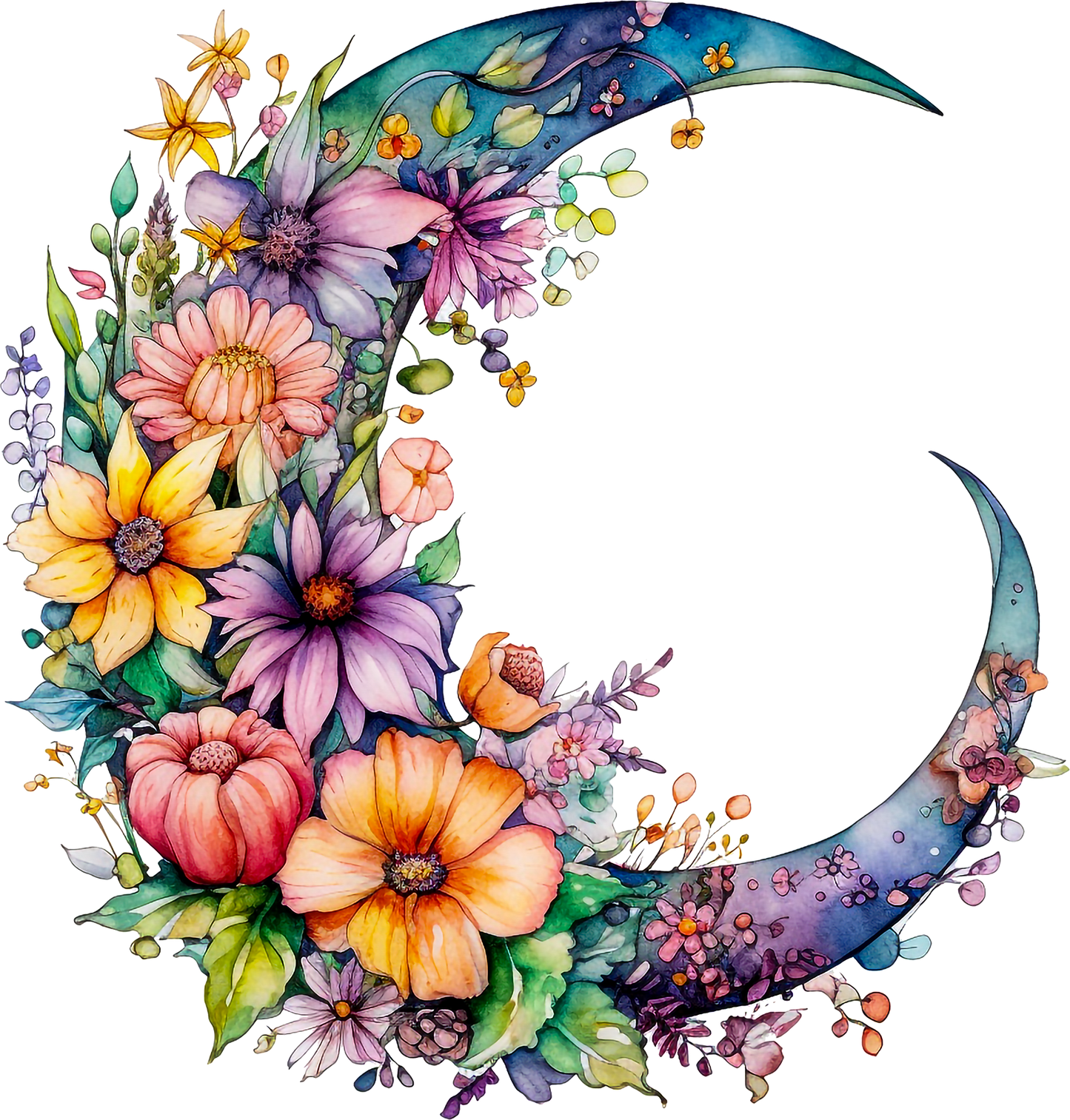 DTF Transfer – Moon Flower Multi Sizes (MN-FL001)