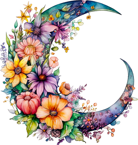DTF Transfer – Moon Flower Multi Sizes (MN-FL001)