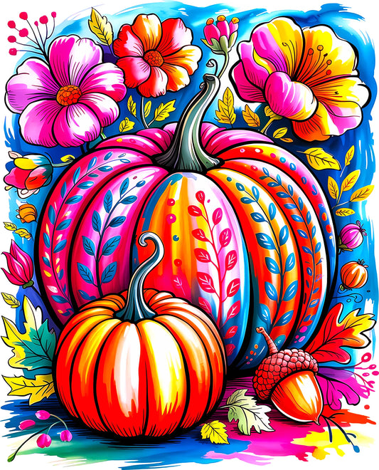 DTF Transfer – Pumpkin Scene Multi Sizes (FO-PU001)