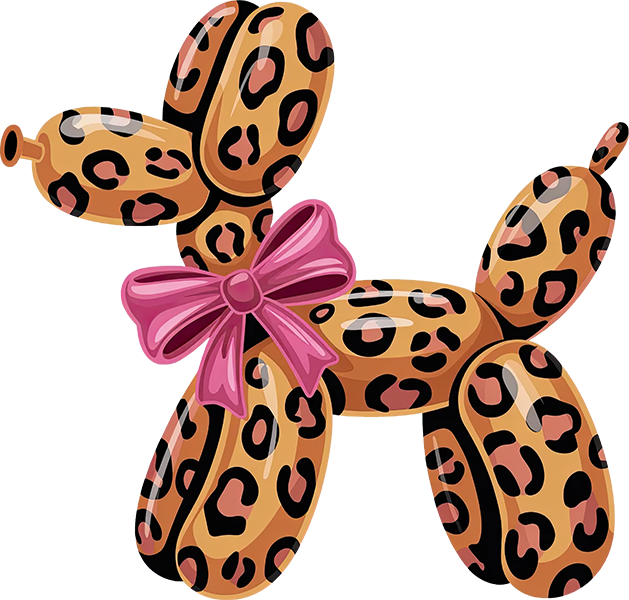 DTF Transfer – Balloon Dog Cheetah Multi Sizes (BA-DG001)