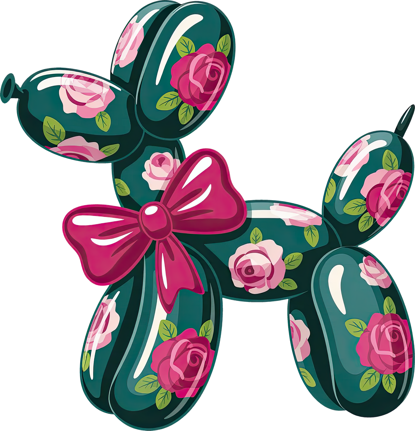 DTF Transfer – Balloon Dog GR Flowers Multi Sizes (BA-DG008)