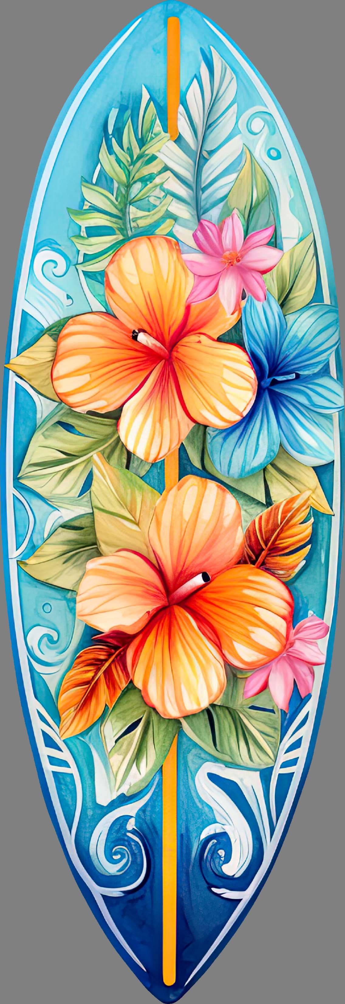 DTF Transfer –Tropical Surfboard Multi Sizes (BE-AC001)