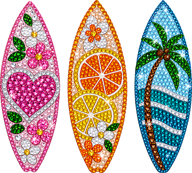 DTF Transfer – Surfboard Gem Multi Sizes (BE-AC002)