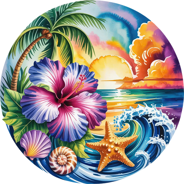 DTF Transfer – Tropical SunsetB Multi Sizes (BE-SC003)