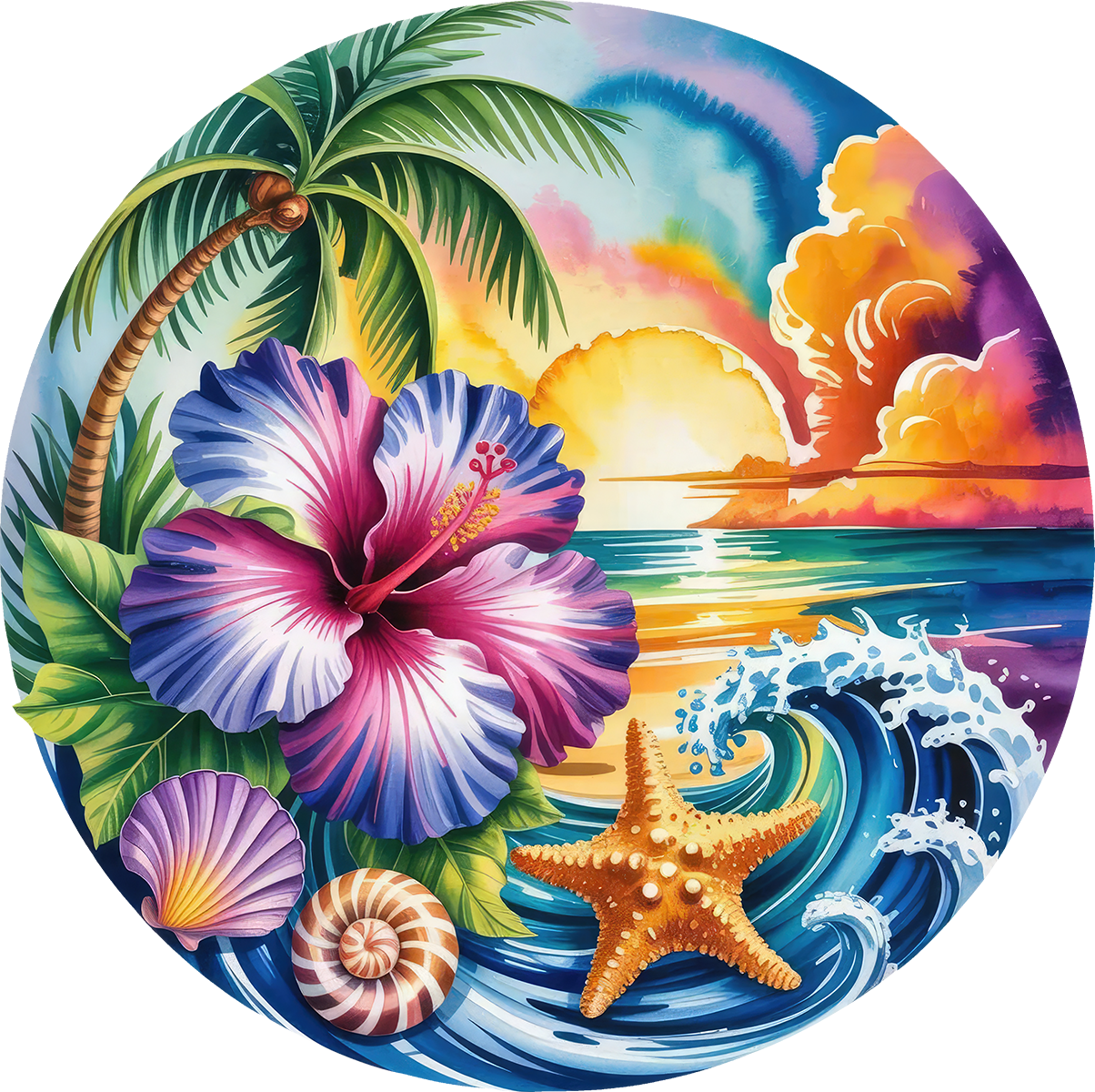 DTF Transfer – Tropical SunsetB Multi Sizes (BE-SC003)