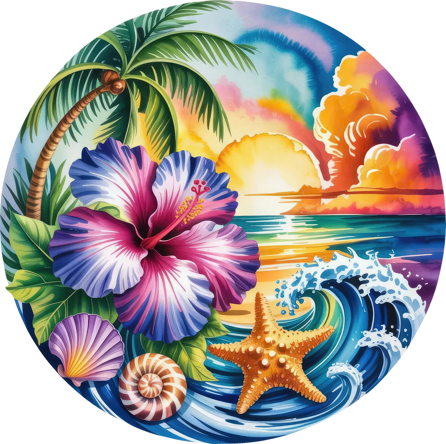 DTF Transfer – Tropical SunsetB Multi Sizes (BE-SC003)