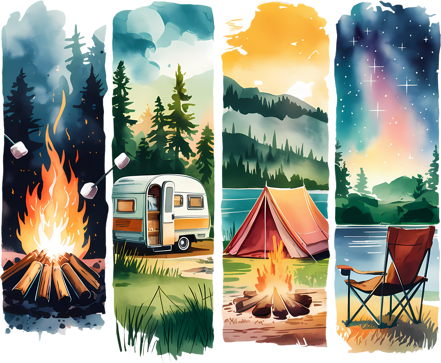 DTF Transfer – Camping Scene Multi Sizes (CA-SC003)